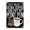 I Just Want To Drink Coffe Metal Plaque Poster Pub Mural Garage Design Cinema Tin Sign Poster