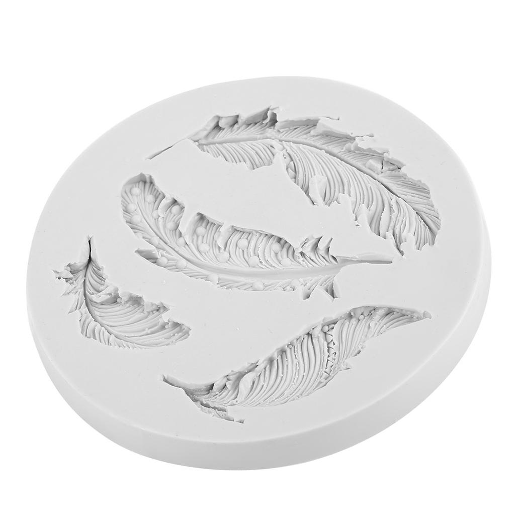 DIY Silicone Feather Shape Fondant Cake Decorating Mold Chocolate Mould Tool