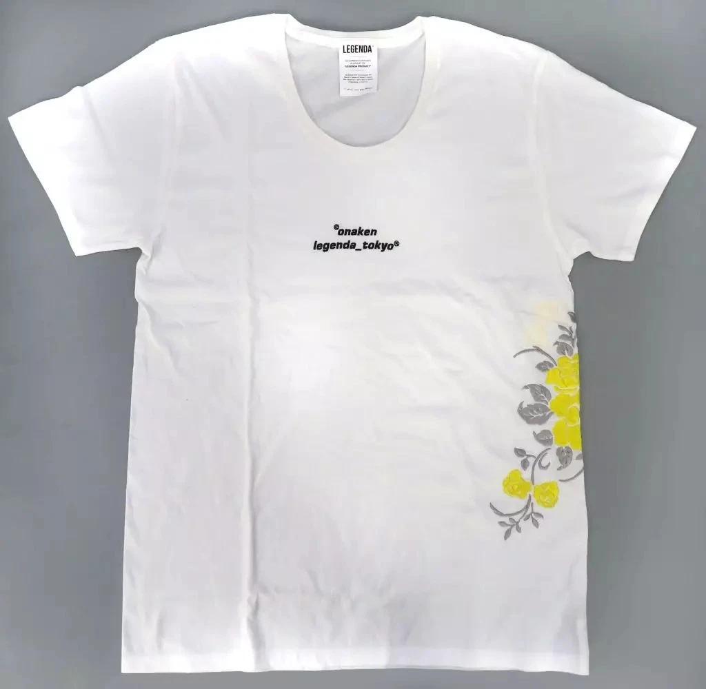 

Joshi Kenkyu University Legenda Flower Embroidery White Cotton T T-Shirt XL 2XL