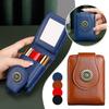Fashion Leather Lipstick Case with Mirror - Multi-Color Sunflower Buckle Cosmetic Pouch Portable Makeup Storage Bag for Women