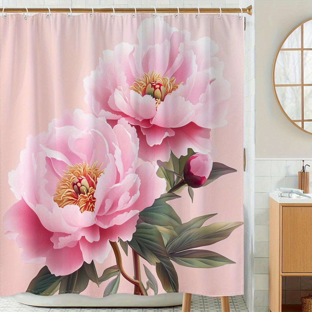 

Open 1 Piece Beautiful Camellia Theme Digital Printed Shower Curtain, Polyester Fabric Shower Curtain, Bathroom Accessories W60H190(CM)-1 Pcs