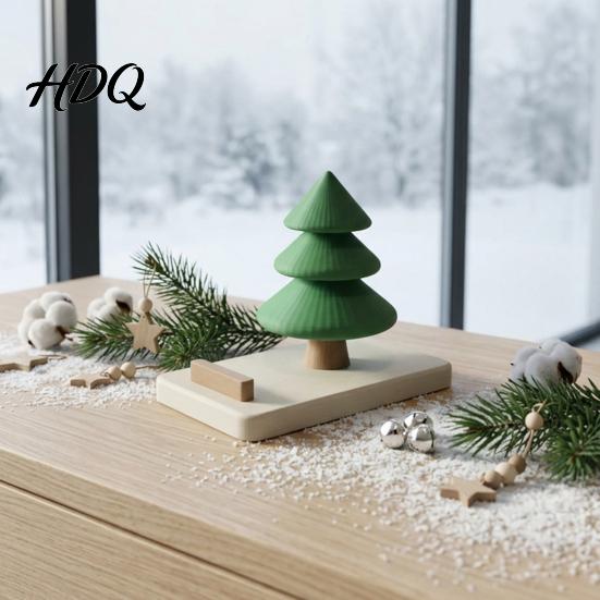 Holiday Gift for Friends Christmas Tree Phone Stand 3D Printed Creative Desk Holder Cell Ornament Phone Festive Desktop Decor Home Office Dormitory