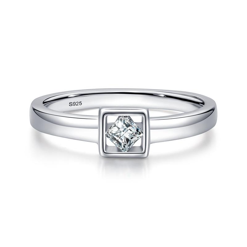 2023 April Collection Crystal Zircon Stone Ring Silver Color Love Engagement Ring Vintage Wedding Rings For