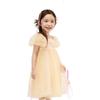 Balabala Girls' Bubble Sleeve Chinese Style Mesh Dress