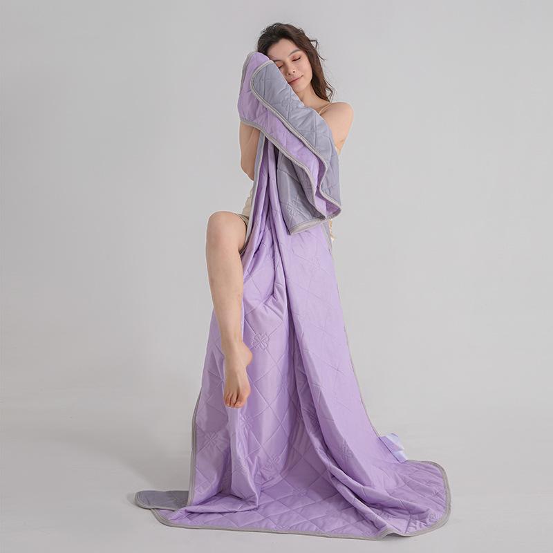European Style Cool Silk Summer Cool Quilt Air Conditioning Quilt Solid Color Summer Ultrasonic Embossed Cool Thin Quilt