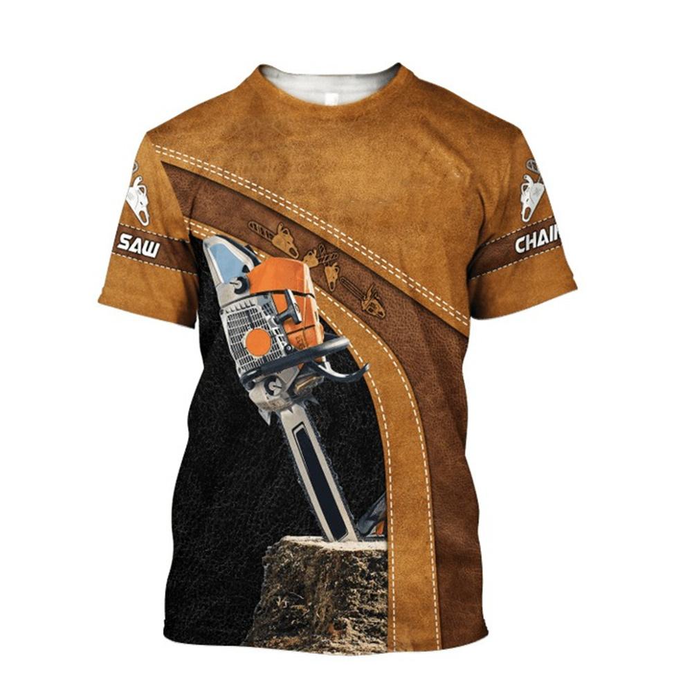 Summer Men'S Tooling T-Shirt Lumberjack Quick-Drying Short-Sleeved 3d T-Shirt Oversized Loose Sports Cool O Collar Casual Top