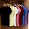 Korean Style Ice Silk Short-Sleeve Ruffle T-Shirt for Baby Girls - Summer Casual Plain Color Top