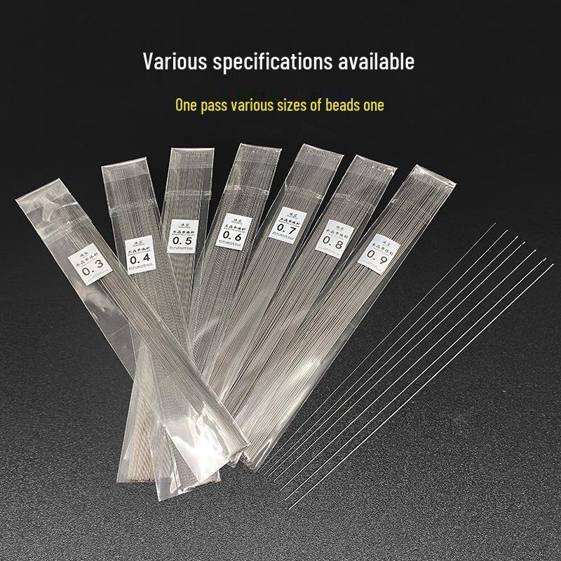 Side-Opening Beading Needle for Threading Crystal and Pearl Beads, Stainless Steel