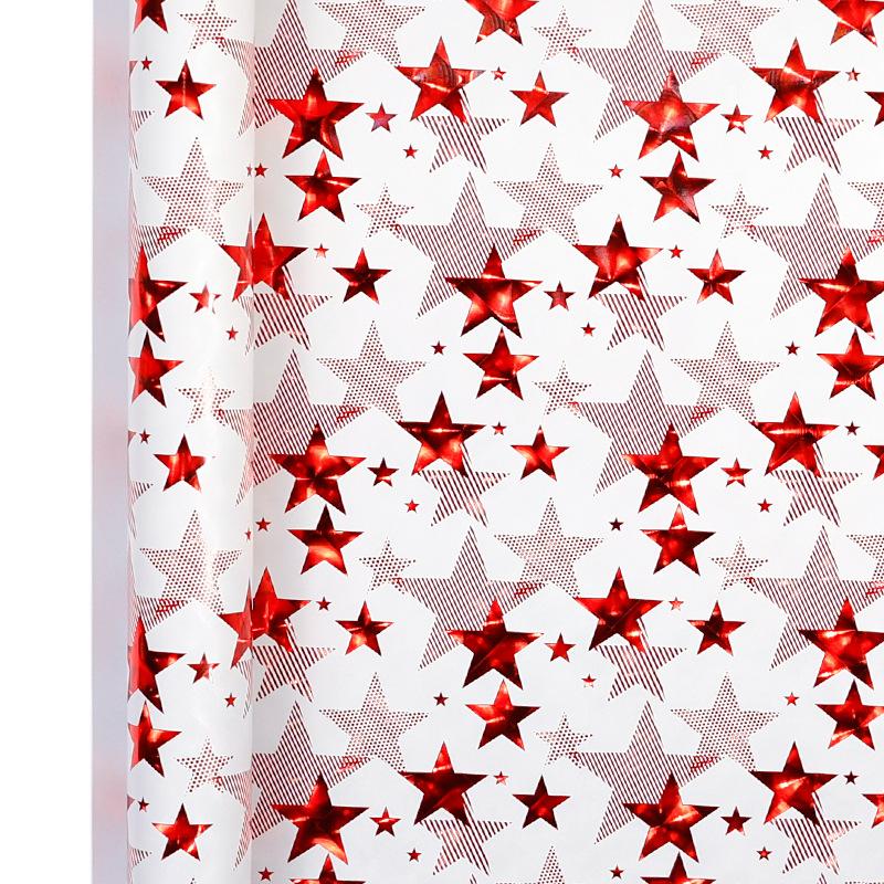 43x300cm Christmas Gift Wrapping Paper Red Star Bouquet Packaging Paper Christmas Valentines Birthday Gifts Decoration Paper