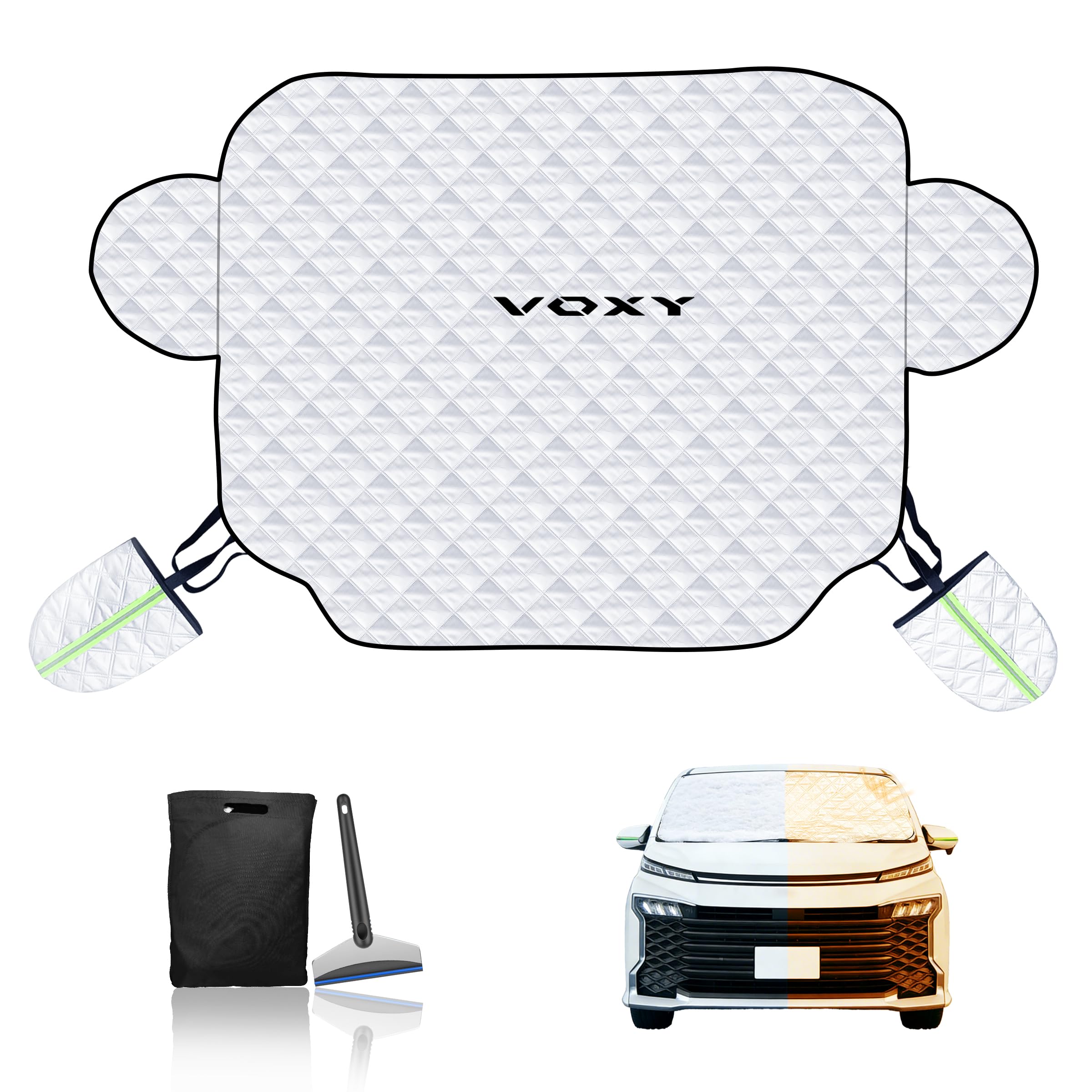 

Toyota Voxy 90 Series Windshield Cover Snow and Freeze Leaves and Bird Dropping Reflective Tape and Foldable for Easy Dedicated Vehicle Storage Bag
