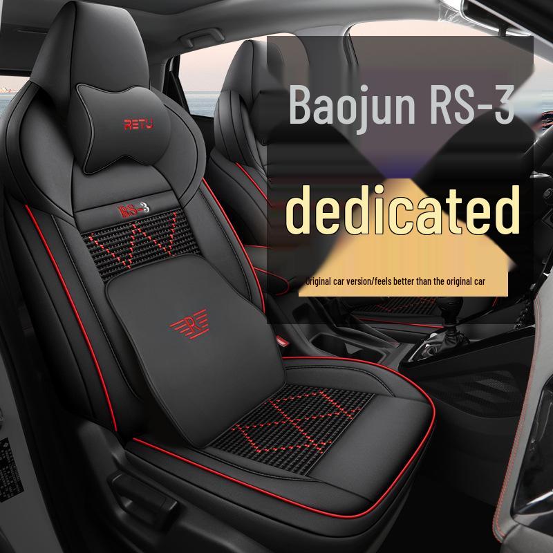 TR custom-made sporty leather car seat and cushion covers for New Baojun RS3, with full-coverage four-season mats.