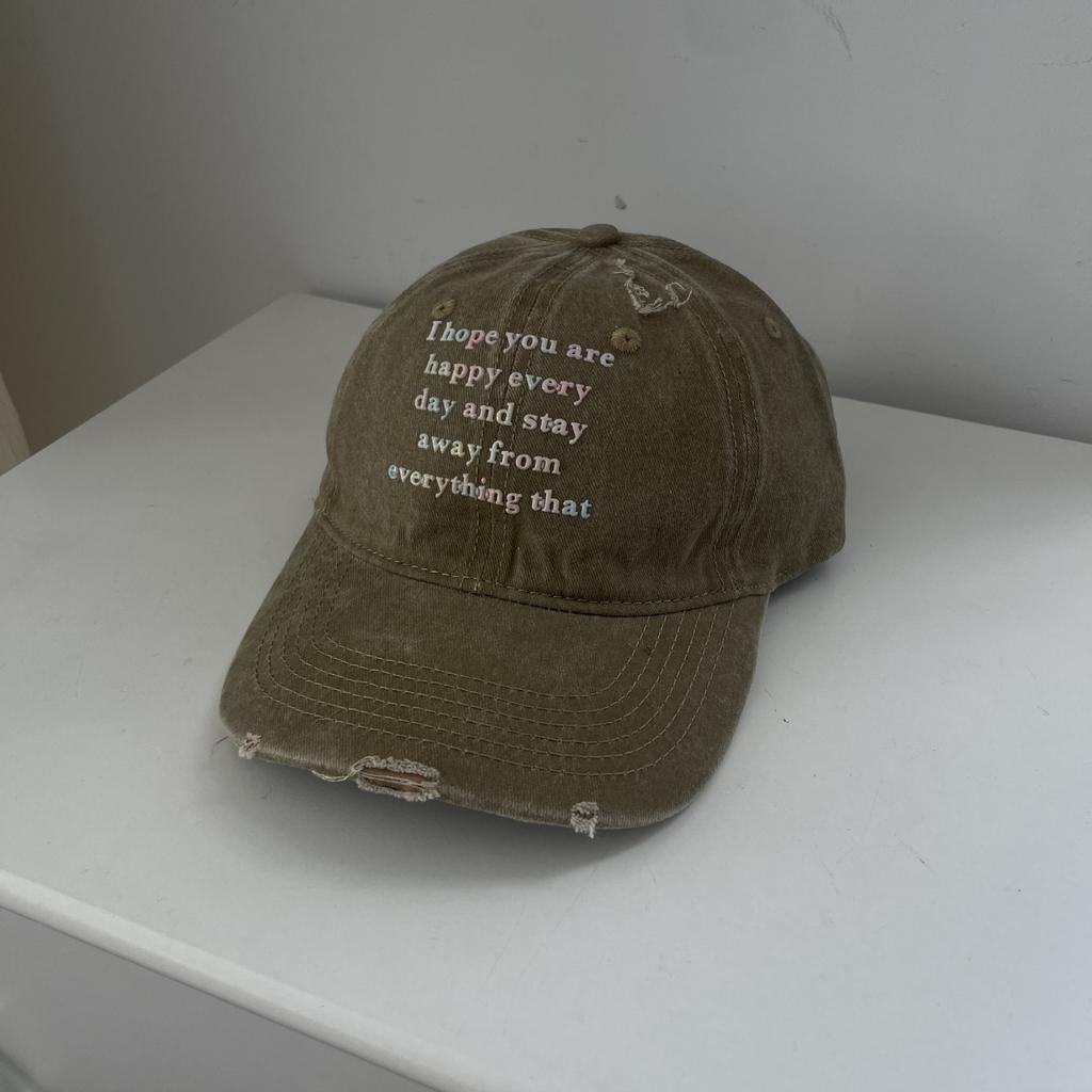 Retro Small Letter Baseball Cap Women'S Spring And Summer Cap Versatile Head Circumference Hip Hop Hat Trendy Man