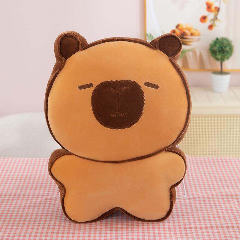 

Cute toast capybara throw pillow plush toy girl heart kapibara sleeping doll doll 30Cm 0.235kg кофейный