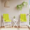 2 Piece Low Back Chair Cushions Neon Green Oxford Fabric