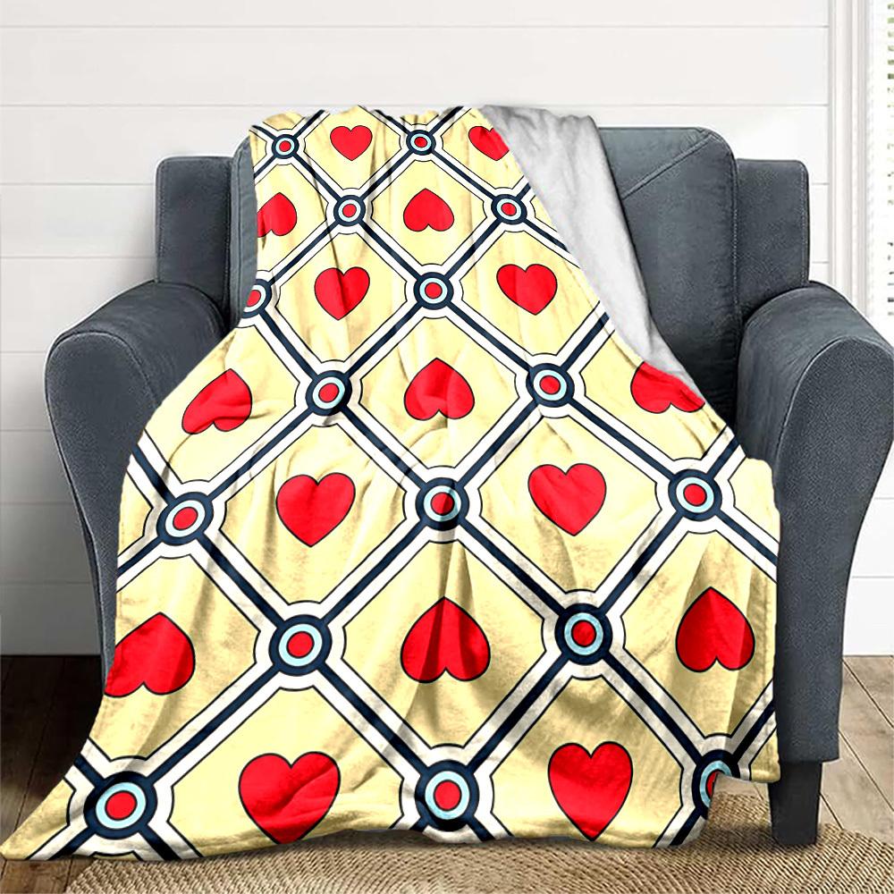 1pc Heart Pattern Blanket Warm, Cozy, And Soft, Suitable for Sofas, Beds, Cars, And Office Use.Perfect for Camping And Travel, Making It a Great Gift