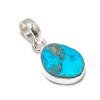 Tibetan Turquoise Gemstone 925 Sterling Silver Jewelry Pendant 1.18" GK-5145