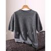 Rong Tai Women's Multi-color Cashmere Knit Top - Round Neck, Mid-Sleeve, Soft & Loose