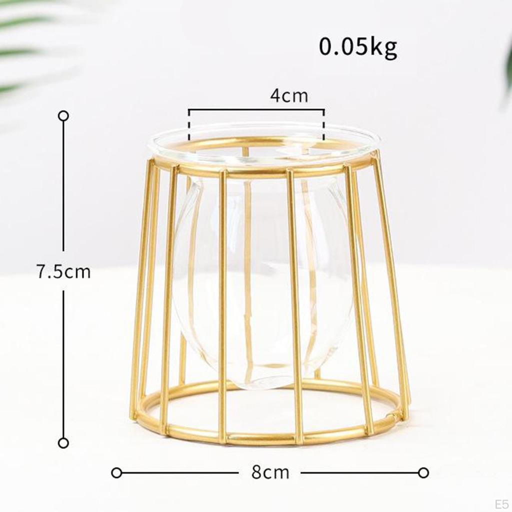 3D Geometric Tabletop Flower Vase, Terrarium Air Holder Glass Display Er Table Centerpiece