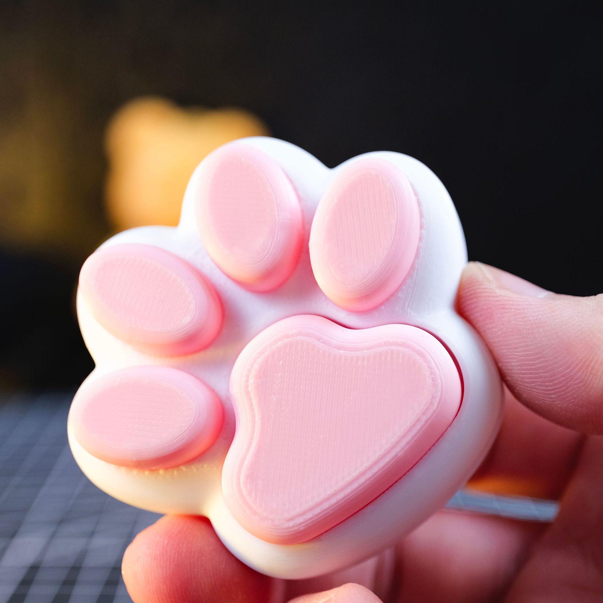 3D Printed Cute Cat Paw Clicker Decompression Toy