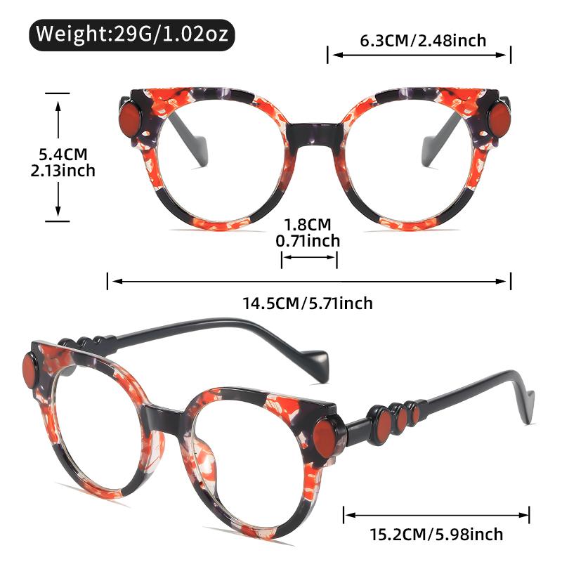 Personalized and fashionable street style accessories, versatile plain glasses, retro round anti-blue light glasses