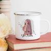 Personalised Hijabi Girl Printed Mug Coffee Cups Drinks Water Cup Muslim Girls Custom Name Enamel Handle Mugs Handle Eid Gifts