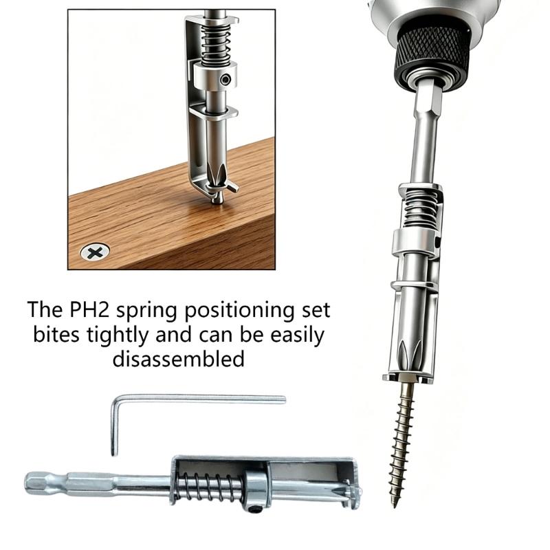 Precisions Screwdriver Bit Spring Loaded Rustproof Hex 6.35mm Shank Screw Holder Bit for Long Lastings Performances