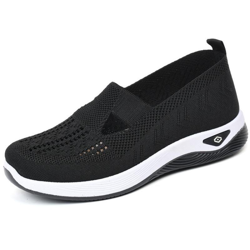 Fashion Women's Spring/Summer New Breathable and Comfortable, Mom's Single Shoes, Soft Sole, Casual Mesh Hollow Women's Shoes