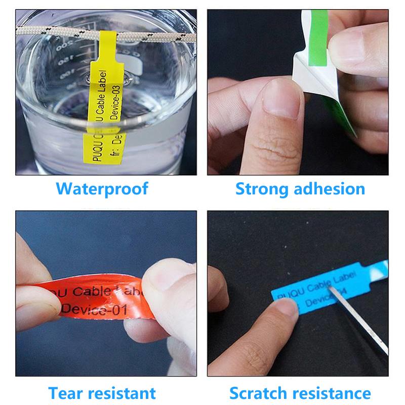 8 Pcs Cable Labels Tags For Cable Management Colorful Waterproof Cord Tags For Wire Labels Self Adhesive Tear Resistant