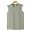 230g Pure Cotton Sleeveless Round Neck Sports Vest - Fitness & Basketball Training Top with Printed Logo.