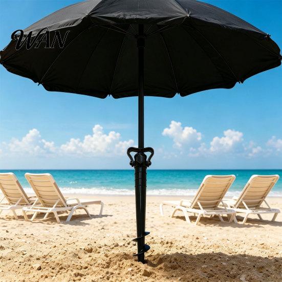 Triangular Handle Umbrella Stake 2Pcs Sun Base with Ground Stake, Screw-in Beach Heavy Duty Holder, Windproof Spiral Stand for Outdoor Yard