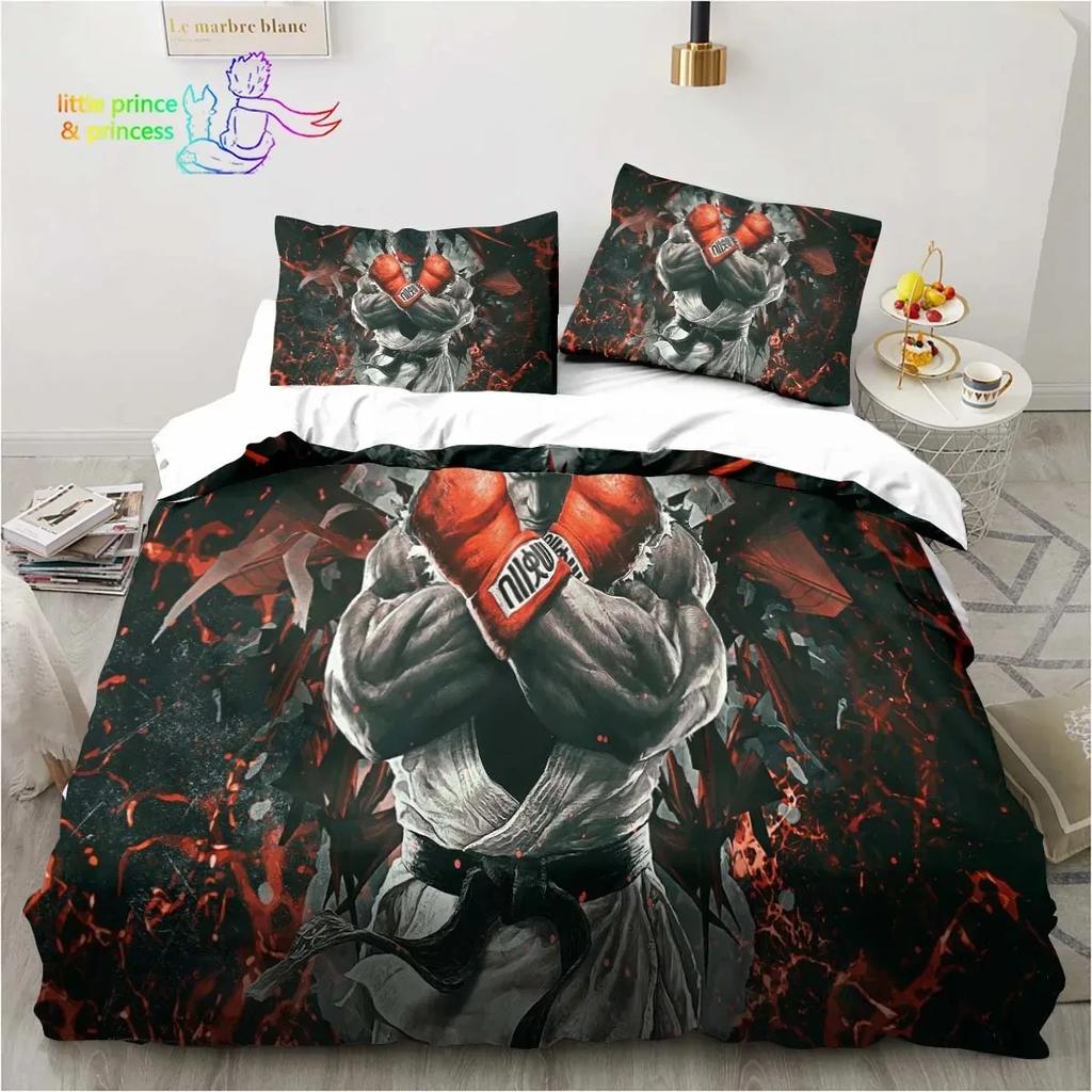 Street Fighter Printed 3D Bedding Set Duvet Cover Pillowcases Single Twin Full Queen King Size Home Decor Pillowcase Boys Gift