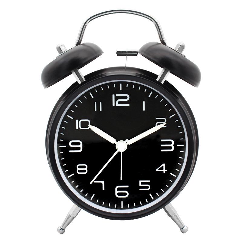 

4-Inch 3D Clock Face Super Loud Alarm, Ideal for Junior High Students, Silent Bedside Clock 4-inch Bell чорний