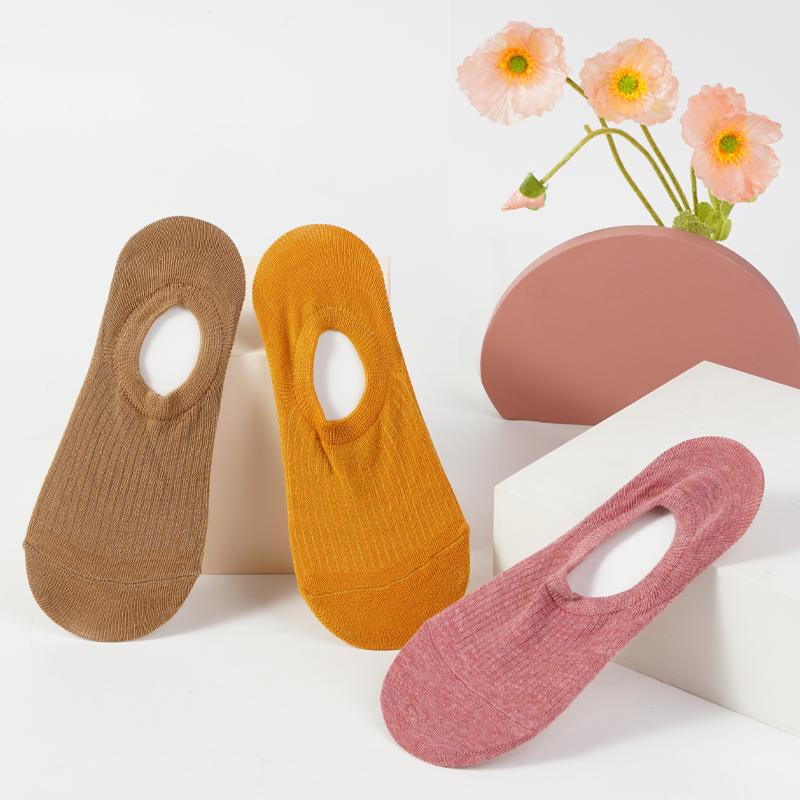 Solid Color Women's Socks Spring Summer Non-slip Boat Socks Comfortable Invisible Socks Women Fashion Wild Shallow Sock