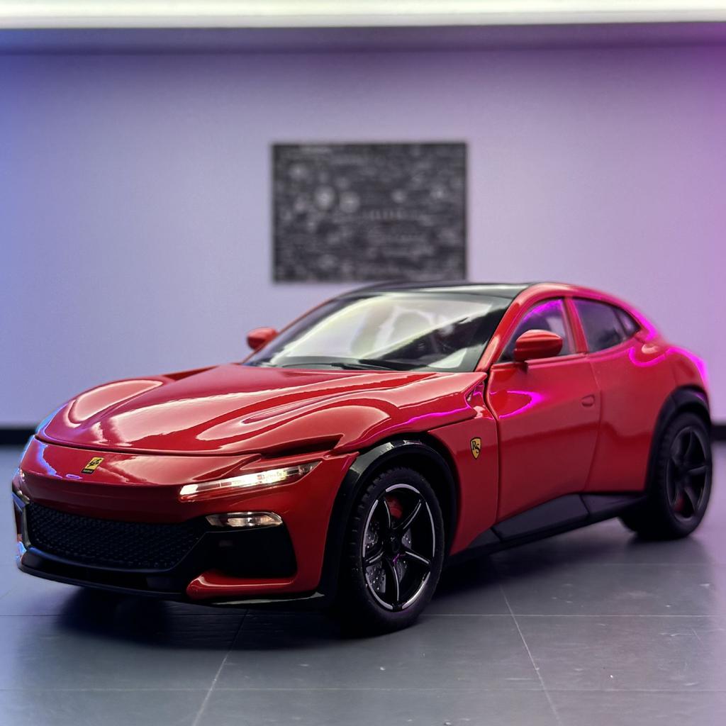 AAZX1 1:22 Purosangue FUV High Simulation Alloy Car Model Static Decoration Sound Light Model Kid Toy Gifts