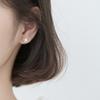 Hermosa:J E076 Silver 925 Silver Earrings Silver Earrings Cubic Flower Earrings Mini Earrings Flower Earrings