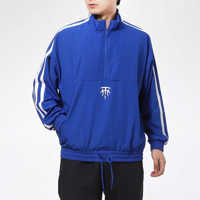 Adidas T-Mac Classic Stripe Logo Half-Zip Pullover Jacket Men Jacket Blue GH6689