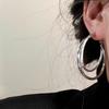 Elegant Double Layer Large Earrings - Minimalist Luxury for Autumn/Winter