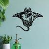 13.7 Inch Tropical Manta Ray Iron Wall Art, Metal Painting for Garden Patio Outdoor Decor, Island Style Seaside Retreat