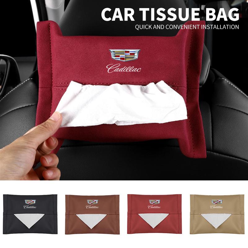 Car Armrest Seat Back Center Console Tissue Bag For Cadillac Emblem ESCALADE ATS BLS CT4 CT6 SRX STS XT4 XT5 SLR XT6 XTS