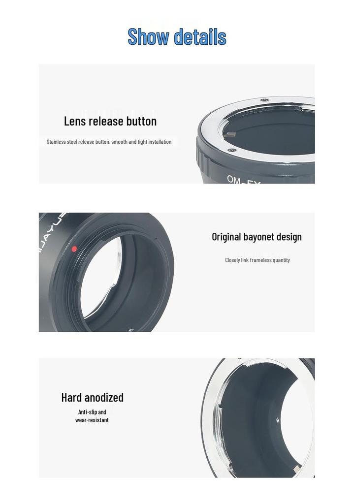 OM-FX Lens Adapter for Olympus OM Lenses To Fujifilm X-Pro1/X-Pro2 Mirrorless Cameras
