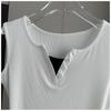 Fake Two-Piece Sleeveless Tank Top Casual Slim Fit Button Decor Summer Top Versatile Breathable Soft Material Flattering Slim Women Top