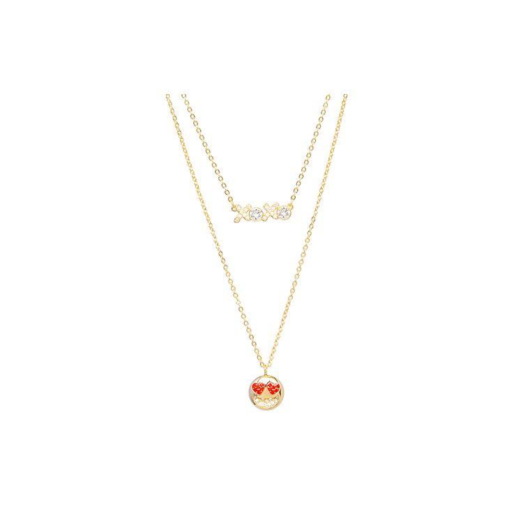

Swarovski Cute Charming Emoji Pendant Necklace Women necklace Gold 5345818 One Size