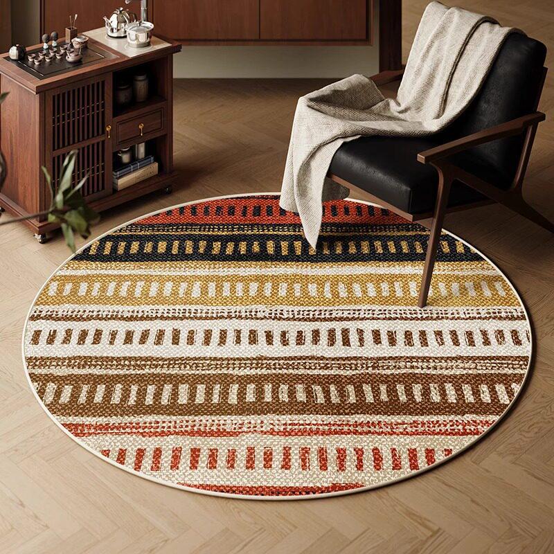 Amerikanischer Retro-Rundteppich - Modell 2026 für Wohnzimmer, Schlafzimmer, Nachttisch, Schminktisch, Arbeitszimmer oder Drehstuhl-Bodenschutzmatte.