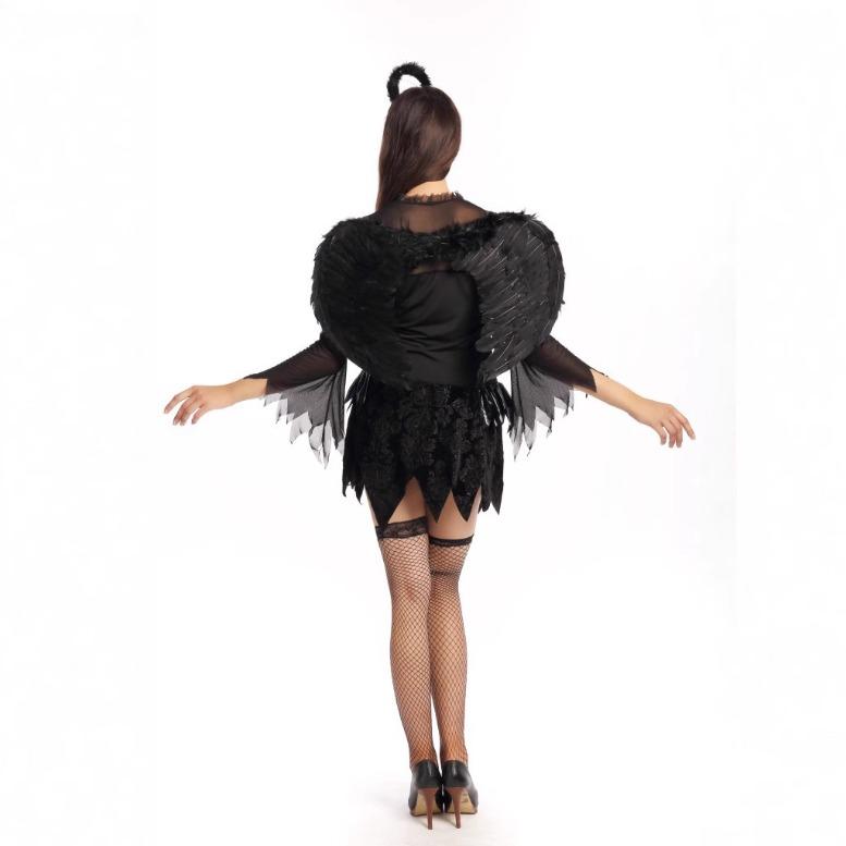 New Night Angel Evil Demon Costume Halloween Cosplay Black Angel Costume DS Stage Costume