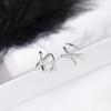 Sterling Tone Crystalline Letter Women X Stud Earrings Bridal Bridal Earrings Fashionable Stylish Anniversary Jewelry PendientesFashion