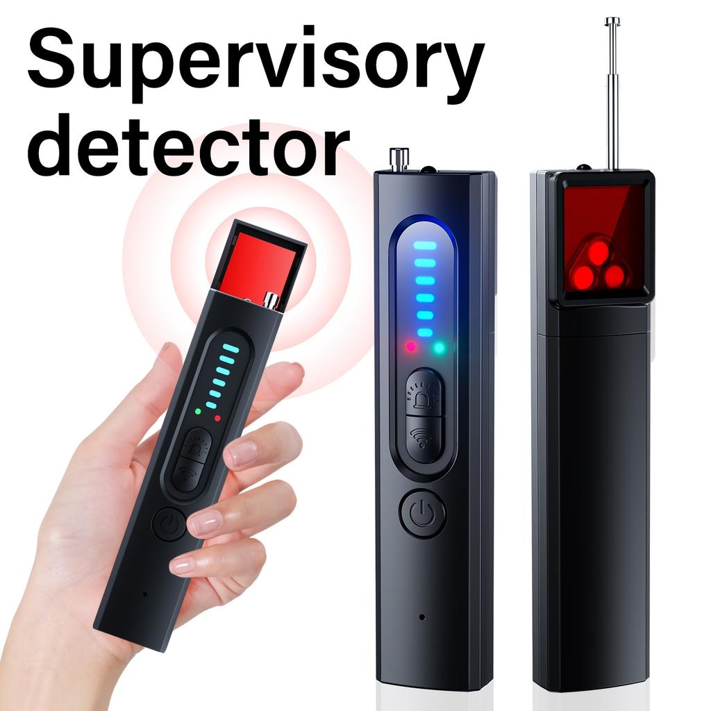 Detector profesional de camere ascunse, cu 6 niveluri de sensibilitate, 4 moduri de scanare, baterie de 72 de ore și reîncărcabil USB-C, dispozitiv portabil pentru protecția vieții private
