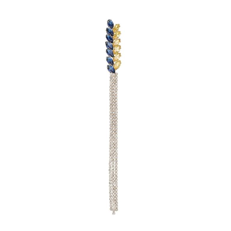 Elegant Wheat Sheaf Brooch Pin Exquisite Wheat Ear Lapel Pin Embellished with Sparkling Stones for Women Girls