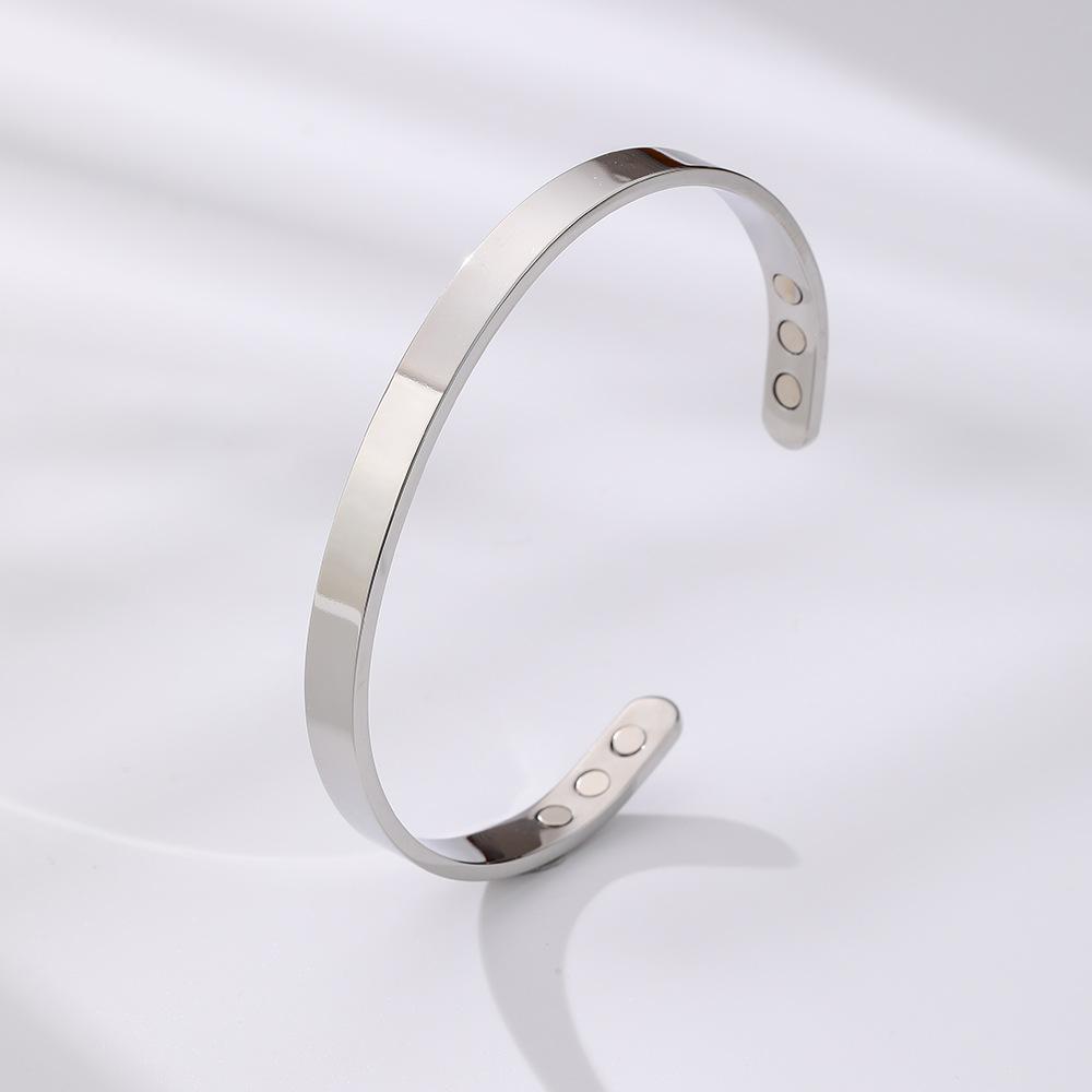 Titanium Steel Magnetic Bracelet Bangle for Men and Women, Copper Magnetic Bangle with Magnets, Adjustable Jewelry Gift