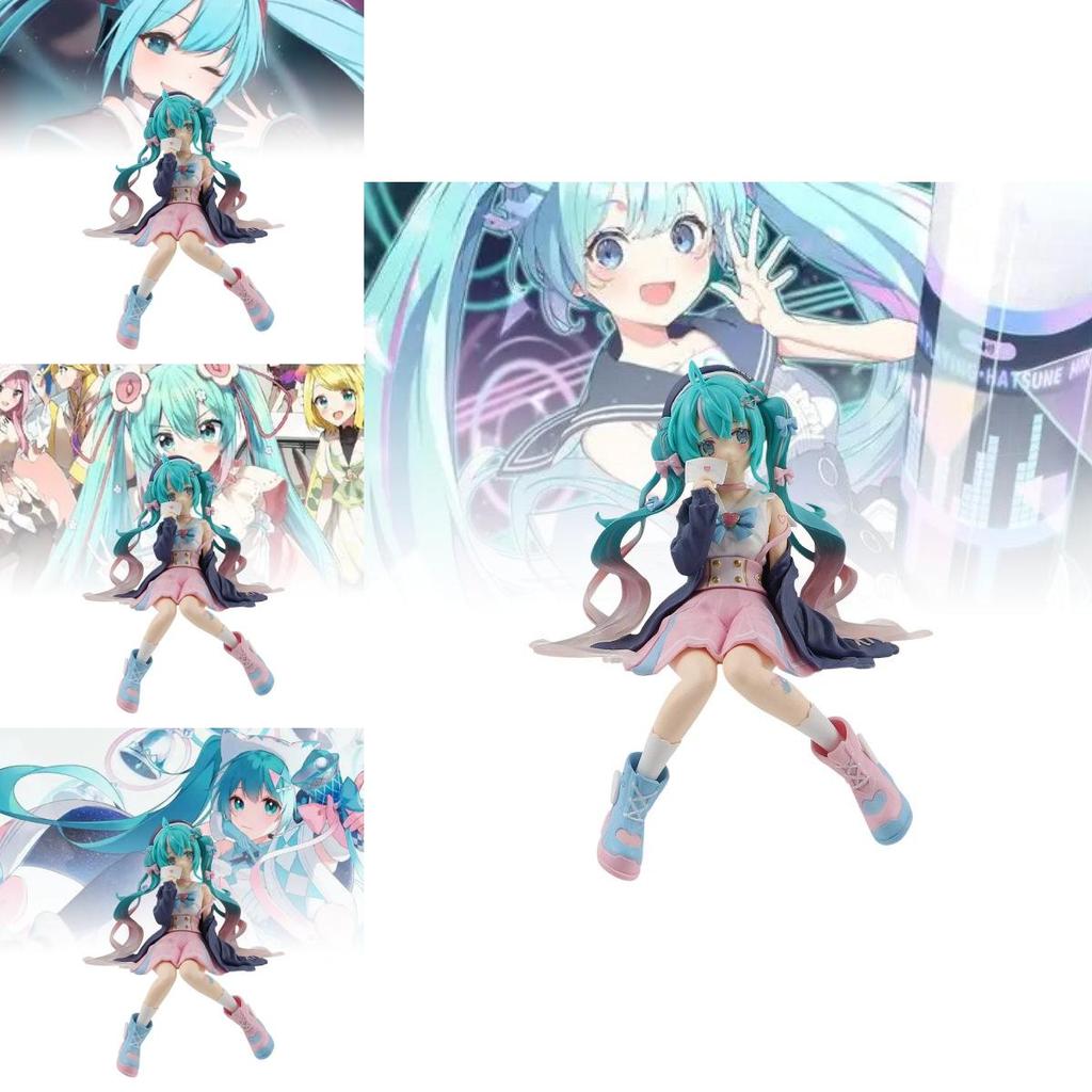 Adorable Hatsune Miku Pink Sitting Pose Pvc Figure For Collectors And Fans