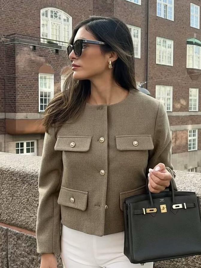 Women's European & American Fashion Casual Single-Breasted Jacket Coat, Autumn/Winter 2025, Style B88646